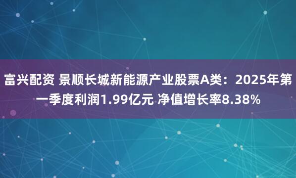 富兴配资 景顺长城新能源产业股票A类：2025年第一季度利润1.99亿元 净值增长率8.38%