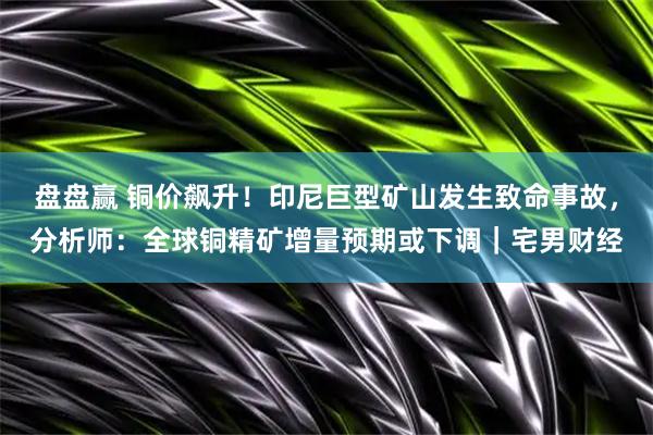 盘盘赢 铜价飙升！印尼巨型矿山发生致命事故，分析师：全球铜精矿增量预期或下调｜宅男财经