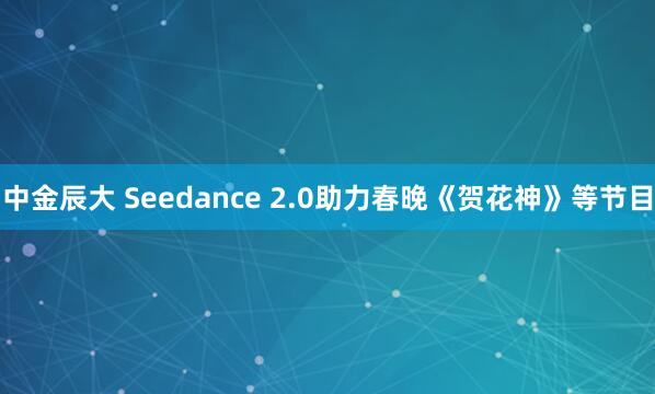 中金辰大 Seedance 2.0助力春晚《贺花神》等节目