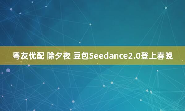 粤友优配 除夕夜 豆包Seedance2.0登上春晚